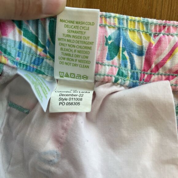 Lilly Pulitzer Linen Pants Size Large Taron Pants Sea Turtle Soiree Colorful - Picture 13 of 16